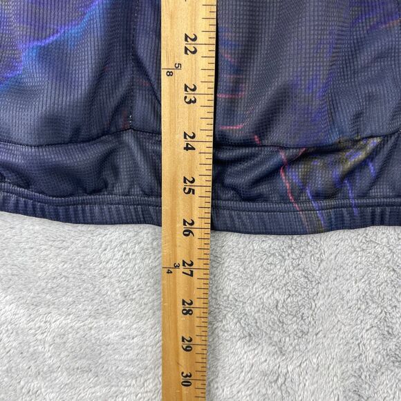 Xintown Cycling Jersey Men Large Purple Blu Graphic Print Raglan Sleeve Full Zip - Picture 7 of 8